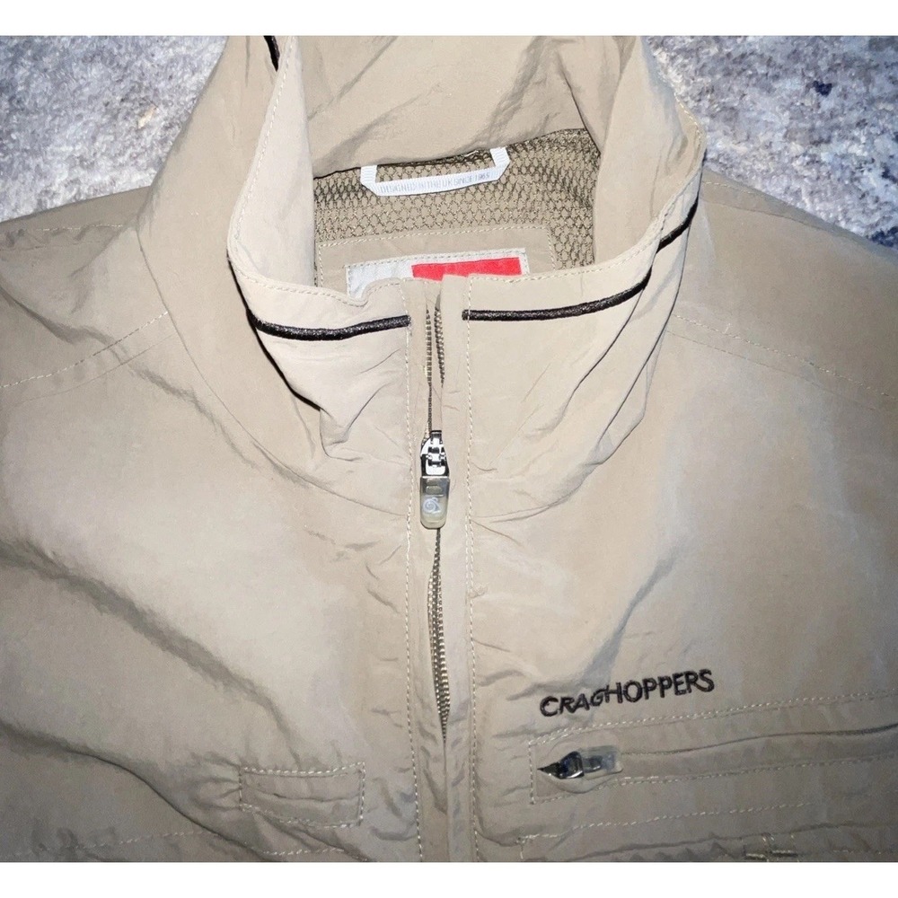 Craghoppers Insect Shield Cargo Vest Men's S Olive Full‎ Zip Hiking Outdoor